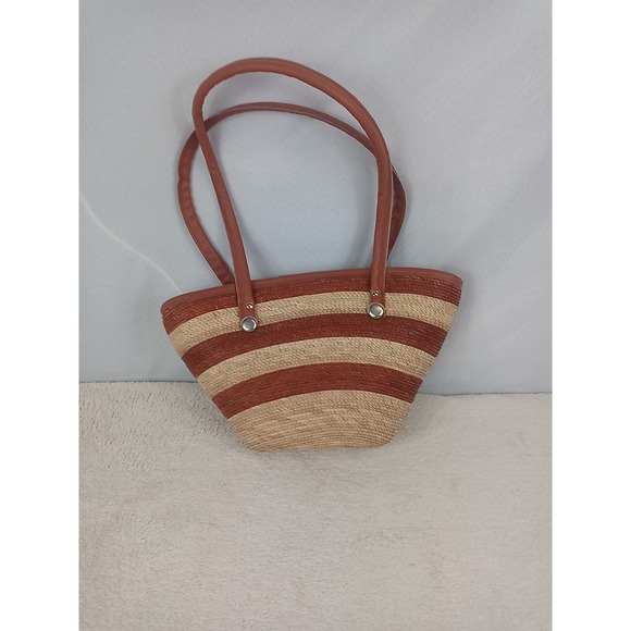 Vintage Fashion Straw Handbag Woven Rattan Top Handle‎ Bag Small Wicker Purse - Picture 2 of 11